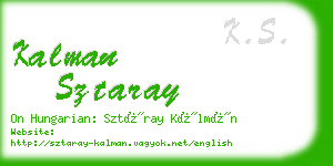 kalman sztaray business card